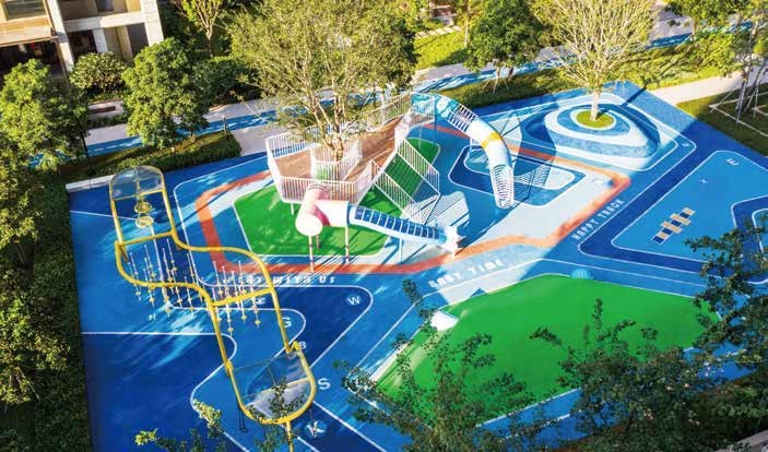 Colorful playground surface